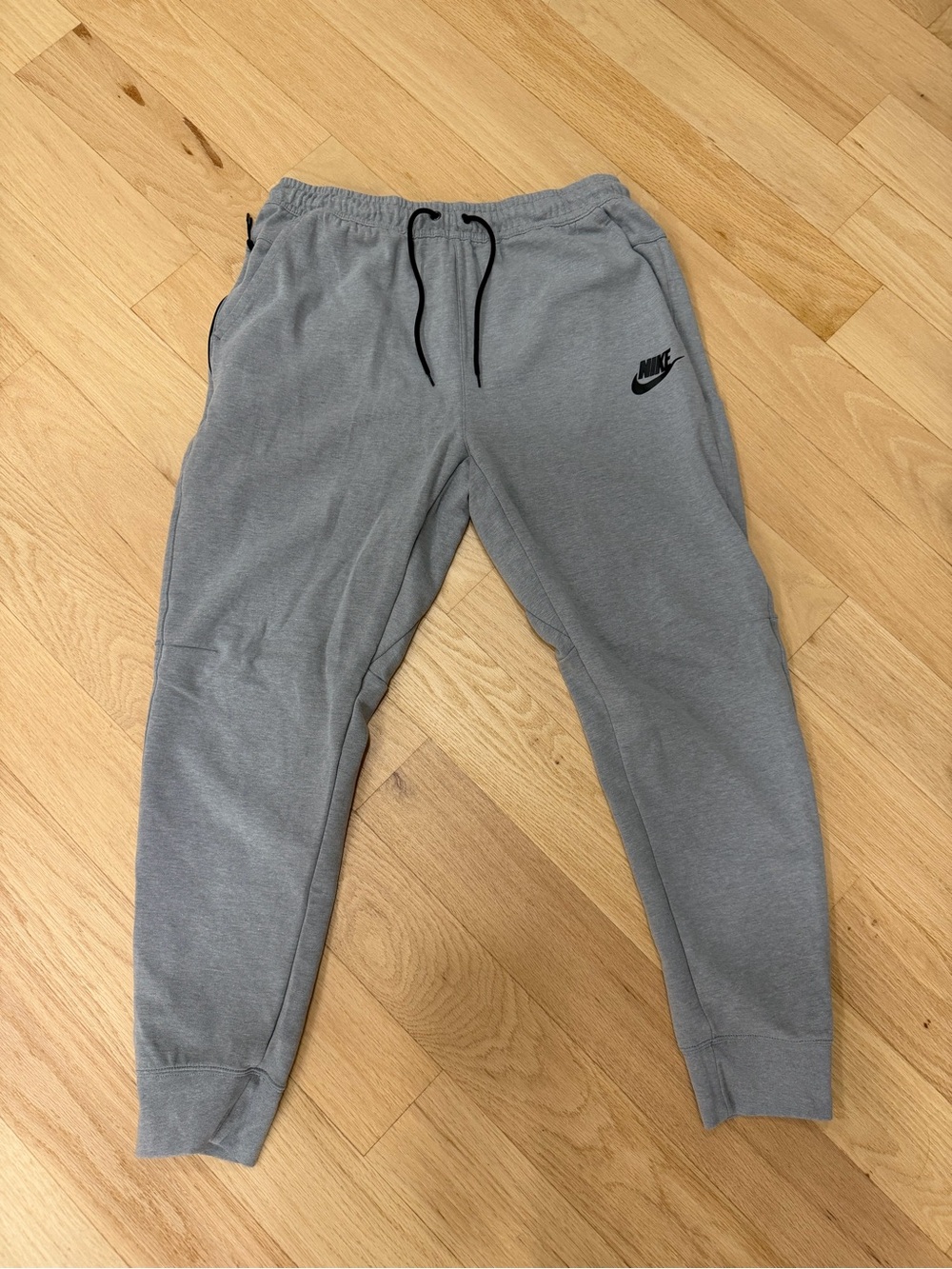 Nike Grey Men's Jogger Sweatpants with Black Drawstring